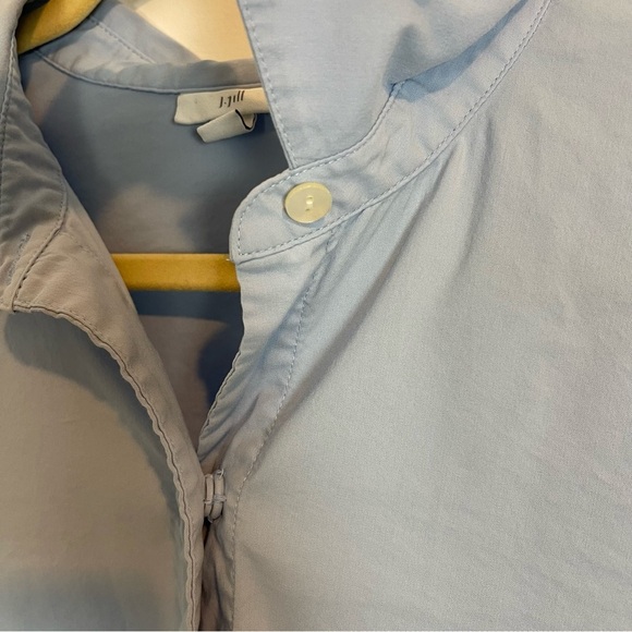 J Jill Petite Light Blue Lagenlook Popover Tunic XL Tall hidden button side slit - Picture 6 of 12